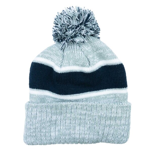 Utah State Striped Sweater Pom-Pom Beanie